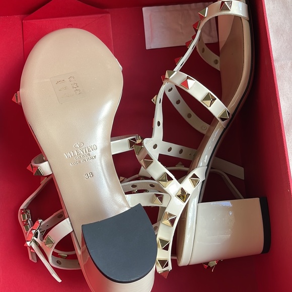 Valentino white rockstud Heeled sandals - Picture 4 of 6